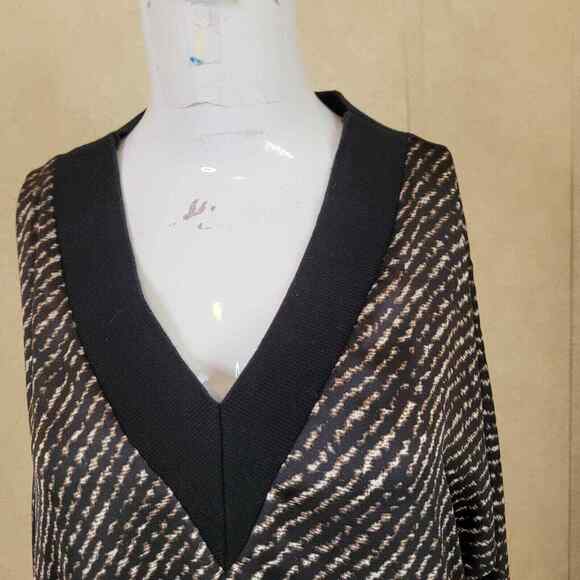 Micahel Kors size S womens tunic top lightweight semi-sheer ribbed zipper - Picture 9 of 12